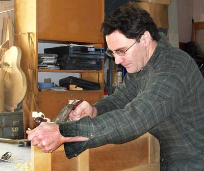 Chris Leger.  Lee & Sons Woodworkers, Inc. in Andover, CT